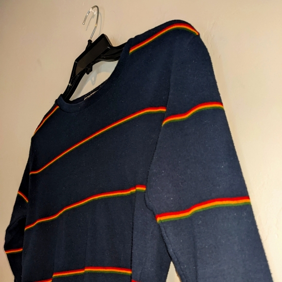 Brandy Melville Striped Dark Blue Cropped Sweater - Picture 2 of 4